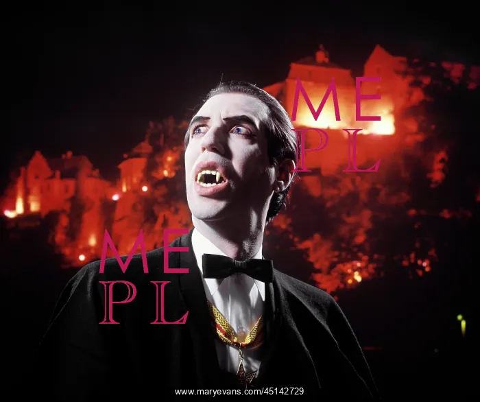: Man in Vampire Makeup and Costume Looking up Menacingly : Man in Vampire Makeup and Costume Looking up Menacingly