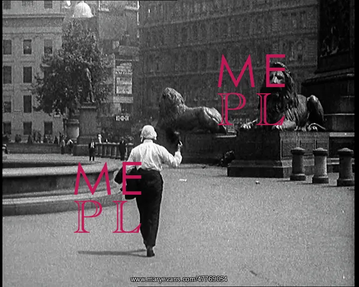 : A Man Walking Across Trafalgar Square, London : A Man Walking Across Trafalgar Square, London