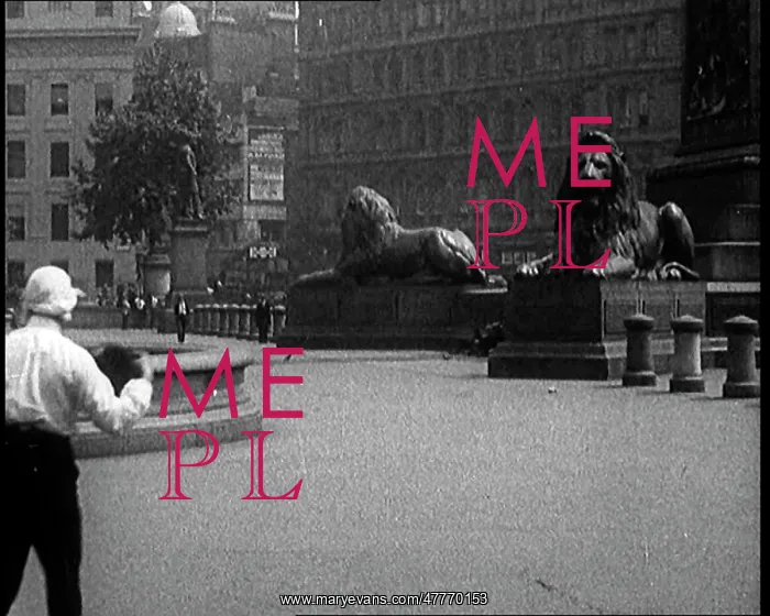 : A Man Walking Across Trafalgar Square, London : A Man Walking Across Trafalgar Square, London