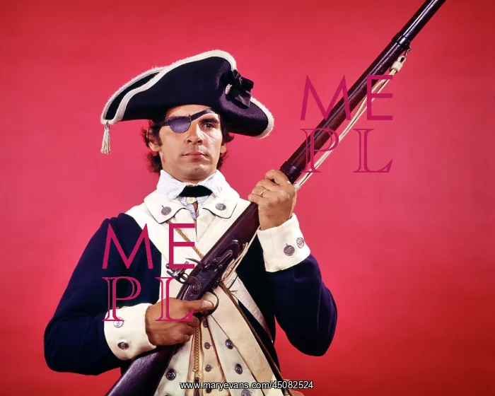: Man Wearing Eye Patch Dressed as Continental Soldier : Man Wearing Eye Patch Dressed as Continental Soldier