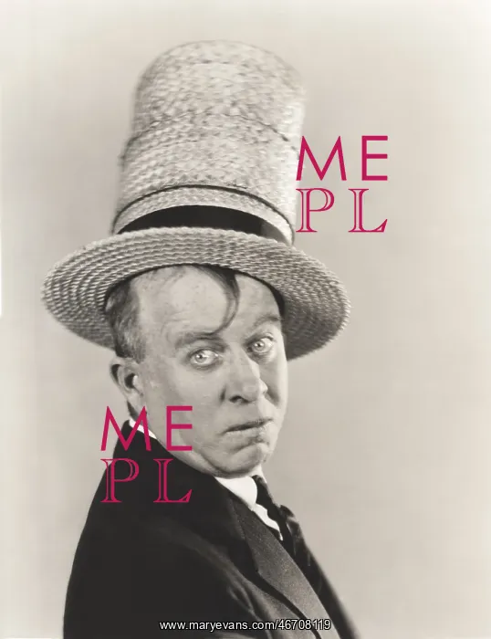 : Man wearing stovepipe straw hat : Man wearing stovepipe straw hat