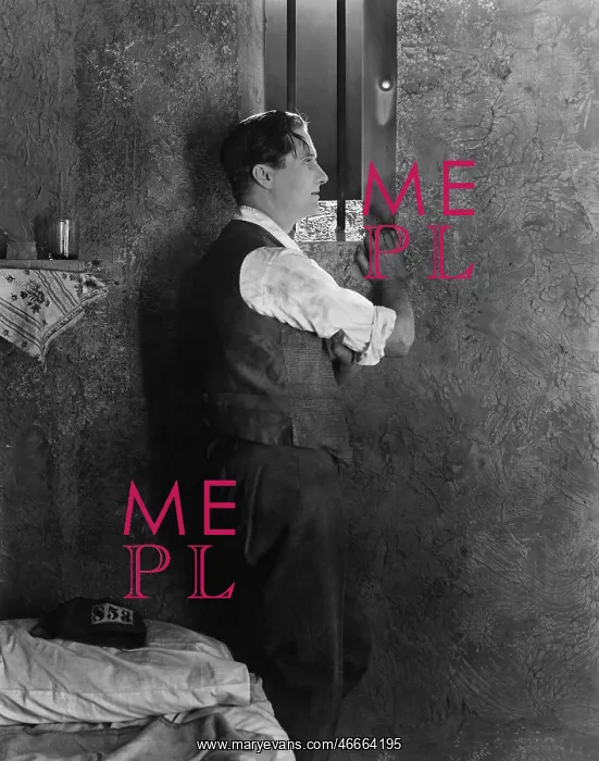 : Man at window of prison cell : Man at window of prison cell