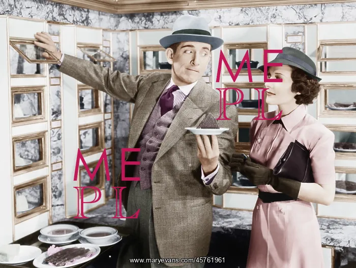 : Man and woman in an Automat : Man and woman in an Automat