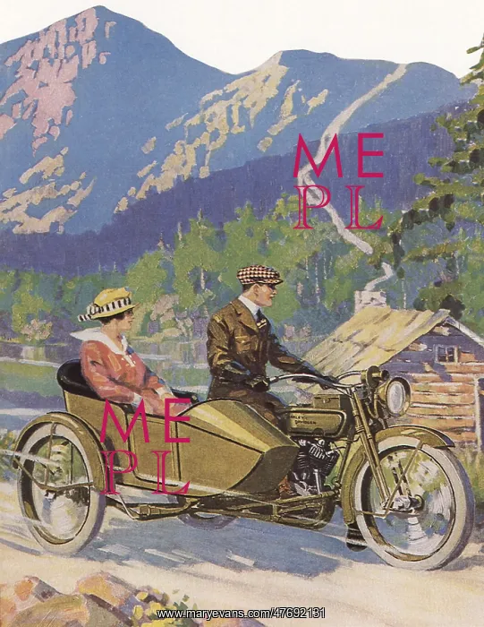 : Man, Woman with Motorcycle : Man, Woman with Motorcycle