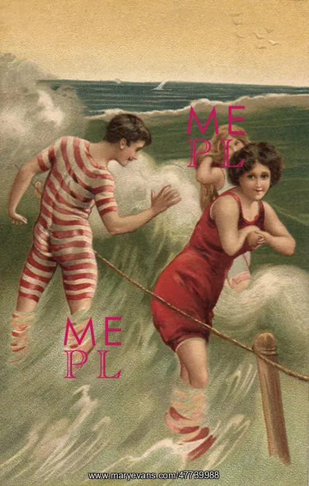  : Man and woman in the waves