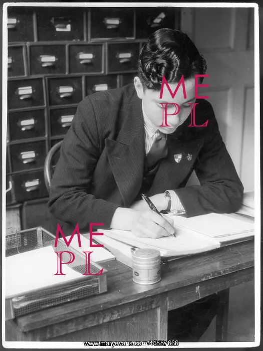 : MAN WRITING IN LEDGER : MAN WRITING IN LEDGER