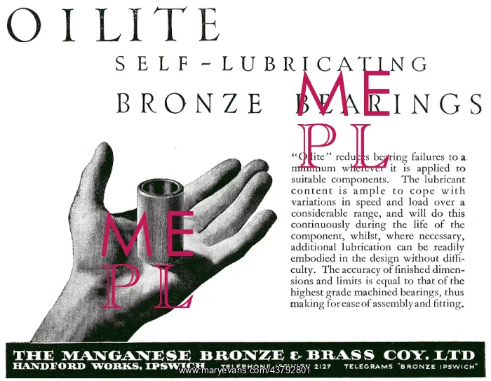 : Managanese Bronze & Brass Co - Oilite Self : Managanese Bronze & Brass Co - Oilite Self