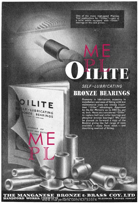 : Managanese Bronze & Brass Co - Oilite Self : Managanese Bronze & Brass Co - Oilite Self