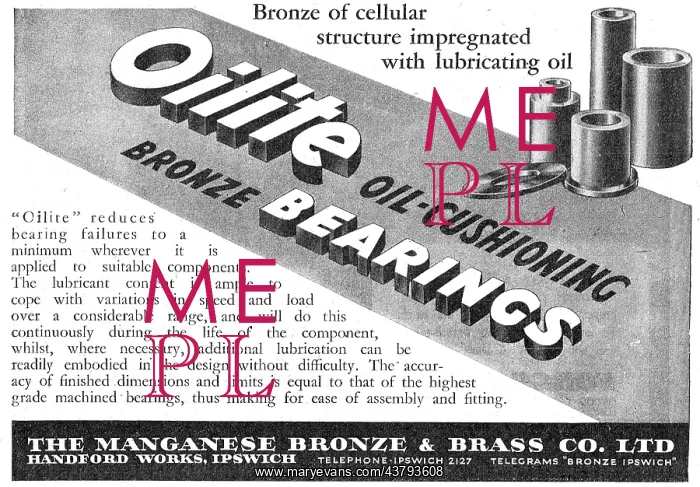 : Managanese Bronze & Brass Co - Oilite Self : Managanese Bronze & Brass Co - Oilite Self