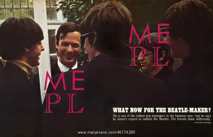 : Manager Brian Epstein with The Beatles : Manager Brian Epstein with The Beatles