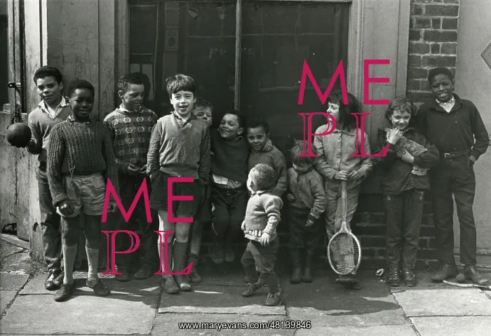 : Manchester - Group of Children playing in the street : Manchester - Group of Children playing in the street