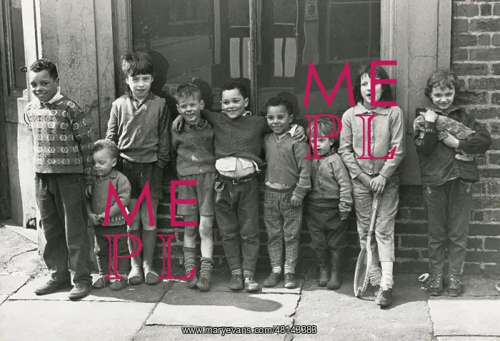 : Manchester - Group of Children playing in the street : Manchester - Group of Children playing in the street