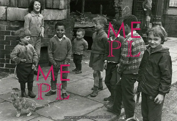 : Manchester - Group of Children playing in the street : Manchester - Group of Children playing in the street