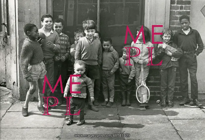: Manchester - Group of Children playing in the street : Manchester - Group of Children playing in the street