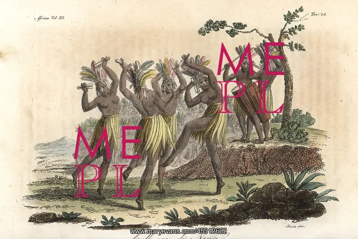 : Mandingo dancers dancing a cullunjee : Mandingo dancers dancing a cullunjee