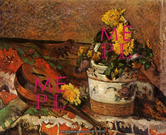  : Mandolin and Pot of Flowers, by Gauguin