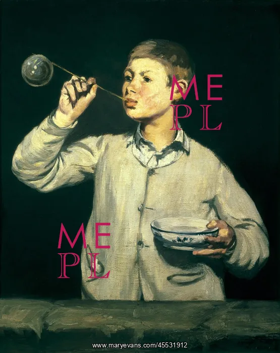 : MANET, Edouard. Boy blowing bubbles : MANET, Edouard. Boy blowing bubbles