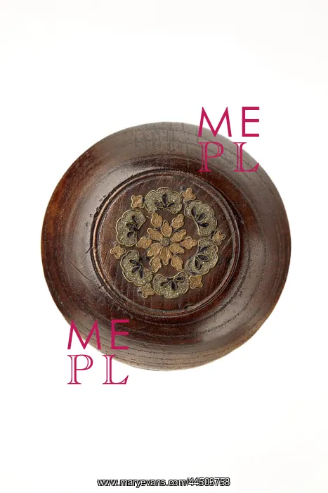 : Manju netsuke with a central cloisonne floral rosette : Manju netsuke with a central cloisonne floral rosette