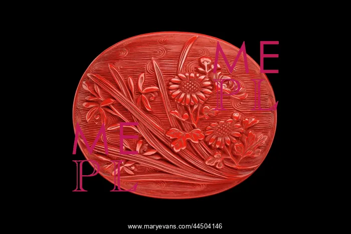 : Manju netsuke with chrysanthemum and orchids : Manju netsuke with chrysanthemum and orchids