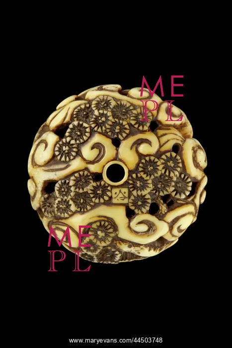  : Manju netsuke - The Goddess Benten, riding a dragon