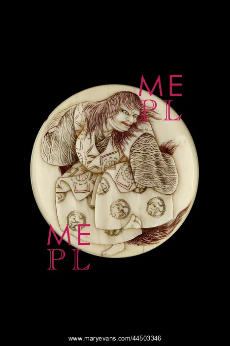 : Manju netsuke - the lion dance from the No play Shakkyo : Manju netsuke - the lion dance from the No play Shakkyo