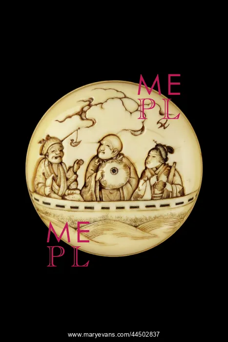  : Manju netsuke - Saigyo Hoshi in a ferry