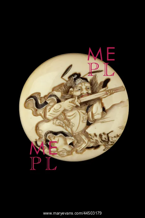 : Manju netsuke - Shoki, the Demon Queller : Manju netsuke - Shoki, the Demon Queller