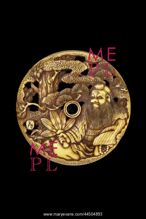 : Manju netsuke - Sojobo beneath a pine tree : Manju netsuke - Sojobo beneath a pine tree