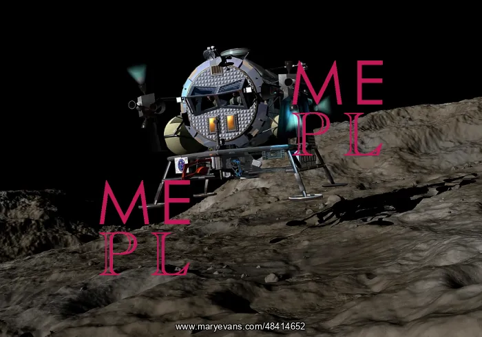: A manned Asteroid Lander prepares to land on the surface of : A manned Asteroid Lander prepares to land on the surface of