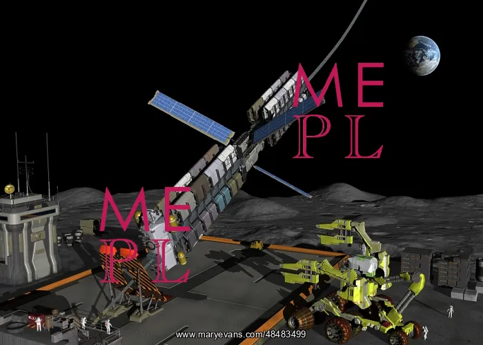 : A manned lunar space elevator prepares to depart from its ? : A manned lunar space elevator prepares to depart from its ?