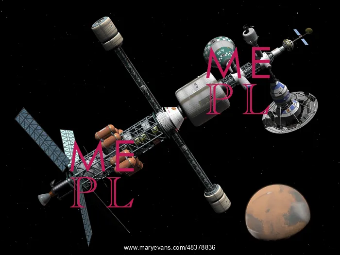 : A manned Mars cycler space station approaches the planet ? : A manned Mars cycler space station approaches the planet ?