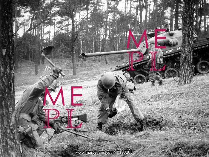: Manoeuvre of US army in Grunewald in Berlin : Manoeuvre of US army in Grunewald in Berlin