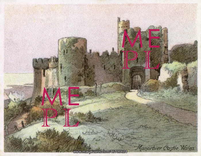 : Manorbier Castle, Pembrokeshire, Wales : Manorbier Castle, Pembrokeshire, Wales