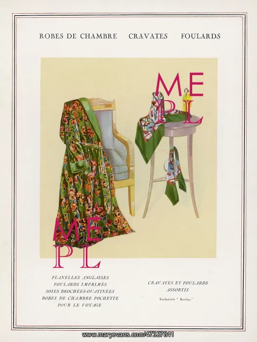 : MAN'S DRESSING GOWN 1927 : MAN'S DRESSING GOWN 1927