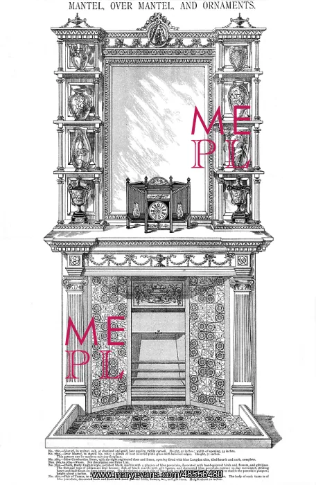 : Mantel, Over Mantel and Ornaments, Plate 196