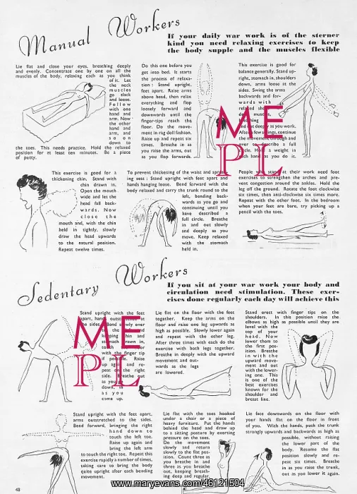 : Manual and sedentary workers, 1942 : Manual and sedentary workers, 1942