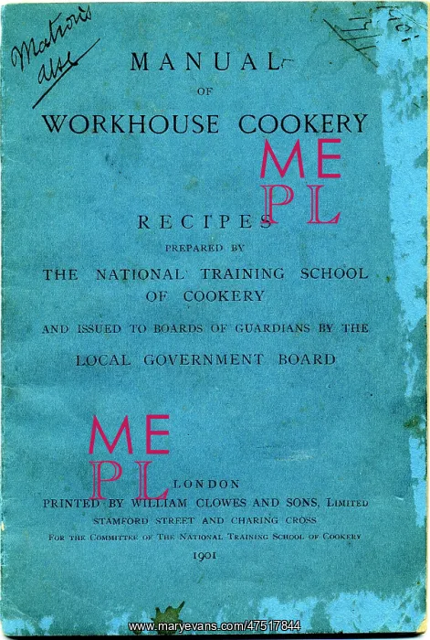 : Manual of Workhouse Cookery, cover : Manual of Workhouse Cookery, cover