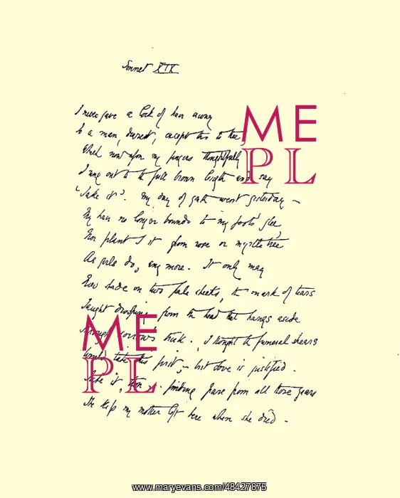 : Manuscript of Sonnet XIX I never gave a lock : Manuscript of Sonnet XIX I never gave a lock