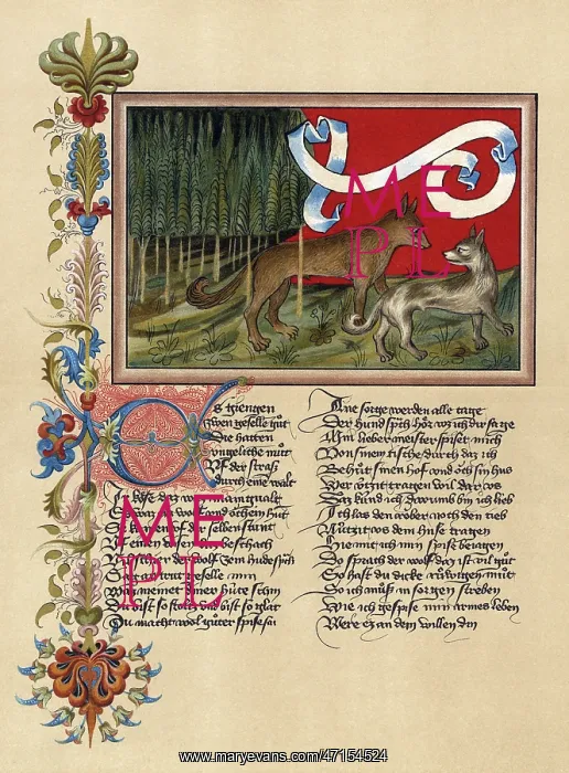 : Manuscript with story about a dog and a wolf : Manuscript with story about a dog and a wolf