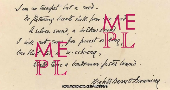: Manuscript of a verse by Elizabeth Barrett Browning : Manuscript of a verse by Elizabeth Barrett Browning