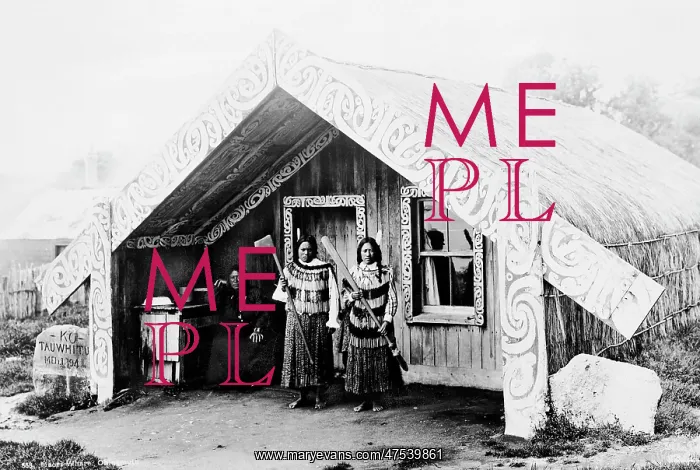  : Maoris outside Maori building, 1907