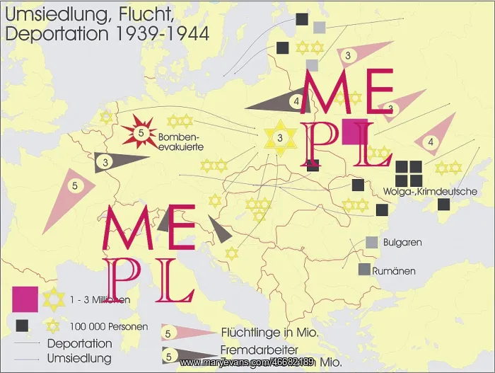 : Map from 1939-1944 of resettlement : Map from 1939-1944 of resettlement