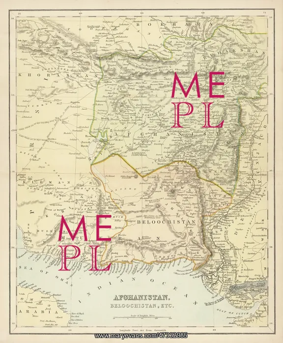 : Map - Afghanistan circa 1860's : Map - Afghanistan circa 1860's