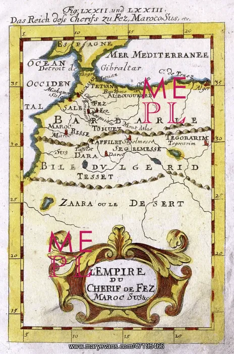 : MAP / AFRICA / MOROCCO 1719 : MAP / AFRICA / MOROCCO 1719