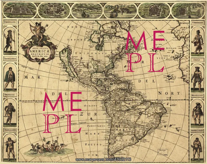 : Map of the Americas, 1660 : Map of the Americas, 1660