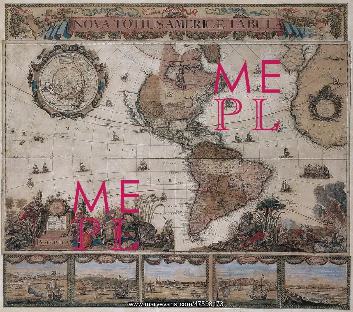  : Map of the Americas, circa 1680
