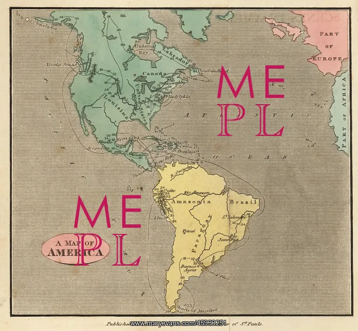 : Map of the Americas, circa 1821 : Map of the Americas, circa 1821