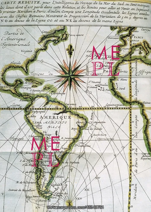 : Map of the Atlantic Ocean. 18th century : Map of the Atlantic Ocean. 18th century