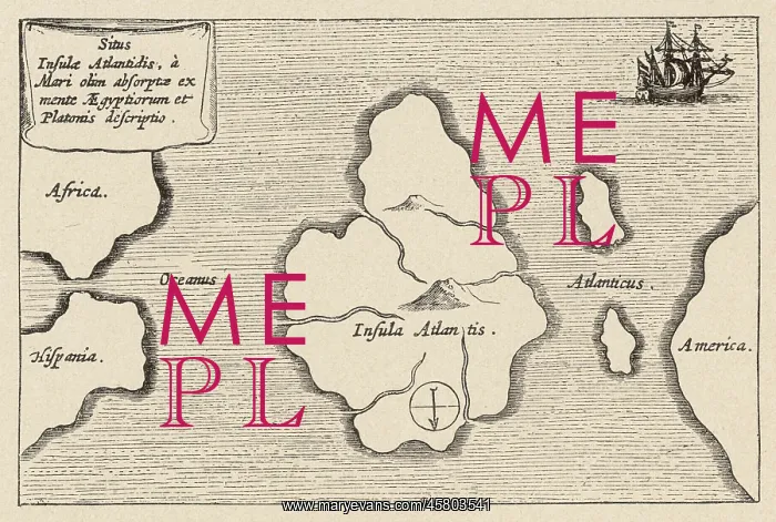 : Map of Atlantis - Kircher : Map of Atlantis - Kircher