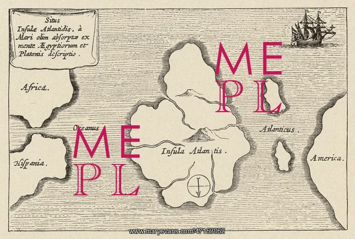 : Map of Atlantis - Kircher : Map of Atlantis - Kircher